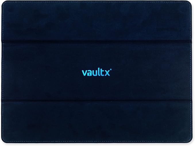 Vault X Card Storage Box, Exo-Tec Material, Detachable Magnetic Lid, with Dividers & Foam Fillers, for Trading Cards (Blue)