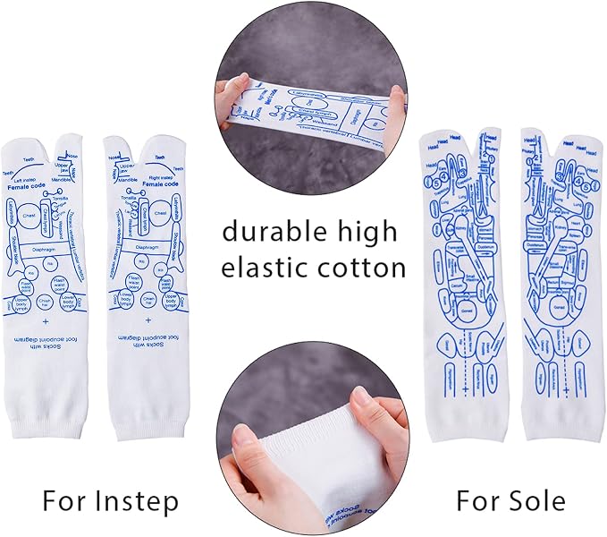 Broman Reflexology Socks with Acupressure Pen with Gua Sha End, Foot Pain Relief Remedy,Women's Size