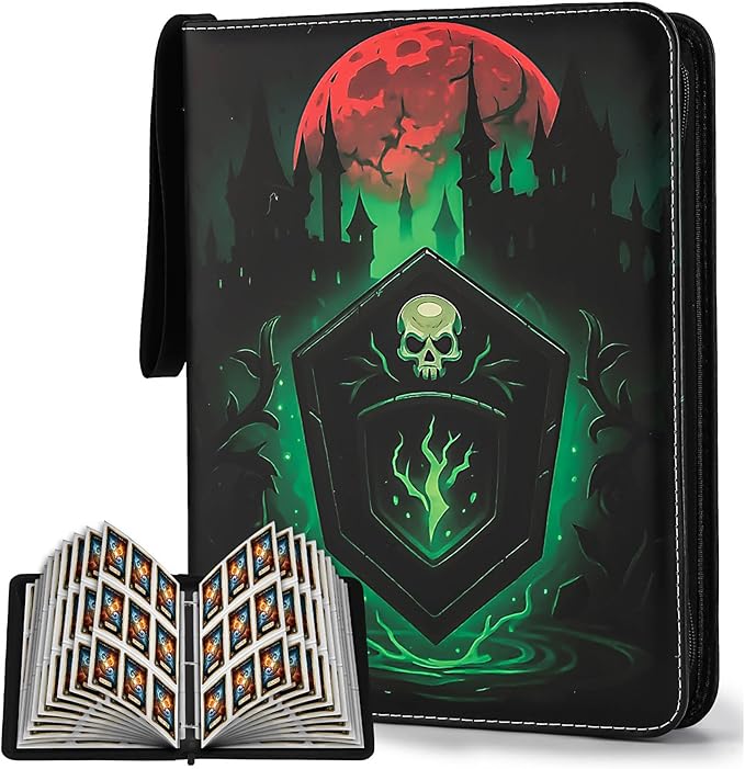 9 Pocket Card Binder for MTG/YGO/PTCG/Game Cards,Holds 720 Cards,Premium Card Collector Book for TCG Players,Toys Gifts for Kids-Green