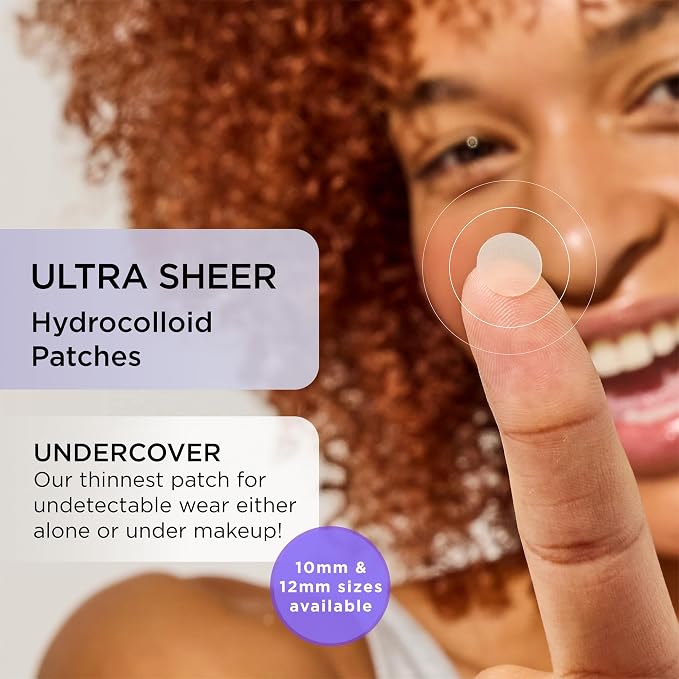 ZitSticka Undercover Invisible Pimple Patches for Face and Body - Ultra-Thin Hydrocolloid Acne Patches for Zits & Blemishes - Fast-Acting & Effective - 108 Count