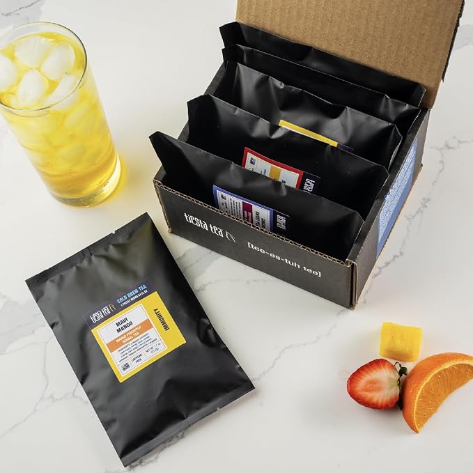 Tiesta Tea - 6-Pack Cold Brew Variety, Loose Leaf, Medium to Non-Caffeinated, Assorted Tea Sample Set, Cold Brew Packets, Each Makes a 64oz Pitcher (Pack of 6)