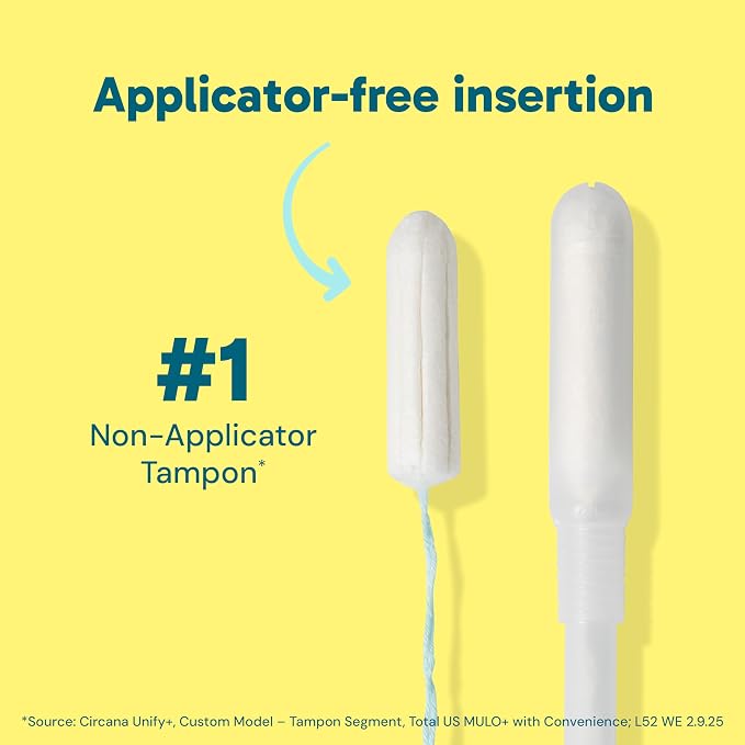 o.b. Tampons Multipack | Non-Applicator Tampon, Unscented | Regular/Super/Super Plus Tampons, 40ct (Pack of 2)