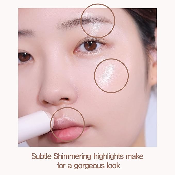 Espoir Be Glow Shading Stick Highlighter #1 Sunshine│Creamy Solid Texture & Smooth Gliding on Face with Hyaluronic Peptide, Natural Contour Color for Daily Radiant Makeup, Subtle Shimmering