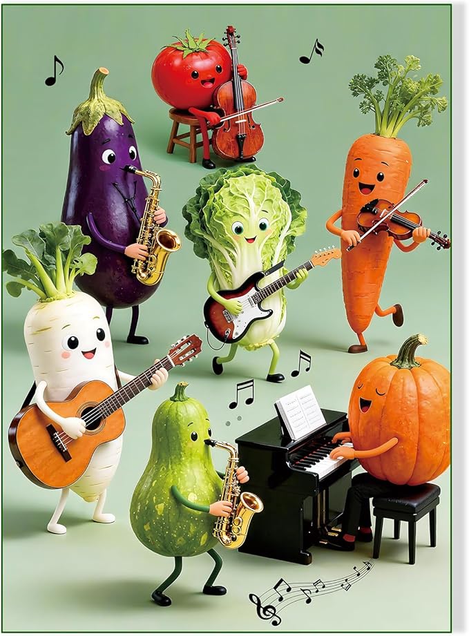 500 Pieces Large Size Jigsaw Puzzles for Adults and Teens and Kids Family Happy Games Funny Cats' Party [Larger Pieces] (Veggie Jam Session)