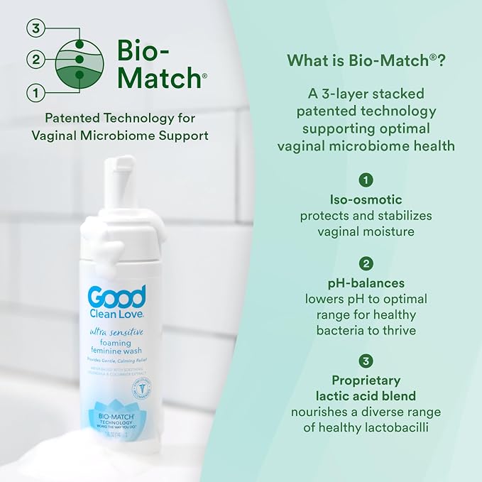 Good Clean Love Ultra Sensitive Foaming Feminine Wash, 5 Oz (2-Pack) | Ph-Balanced Gentle Vaginal Cleanser With Natural Ingredients. Water-Based. Soothing Intimate Care