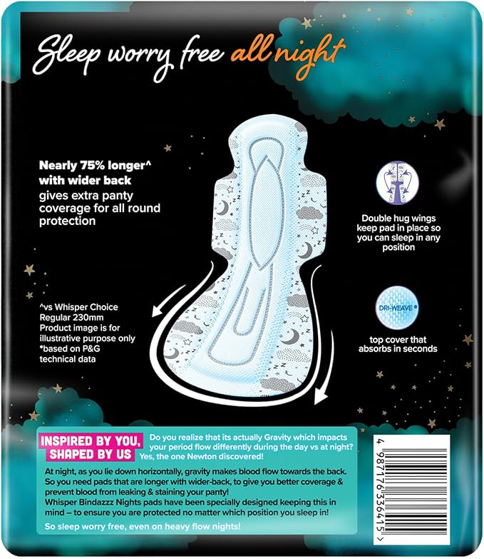 Whisper Ultra Night Sanitary Pads for Women, XXXL 20 Napkins