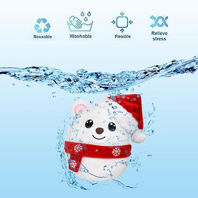 Christmas Stuffed Animal, Polar Bear with Christmas Hat Plush, Cute Plushies for Kids Holiday Decorations and Gifts (Polar Bear)