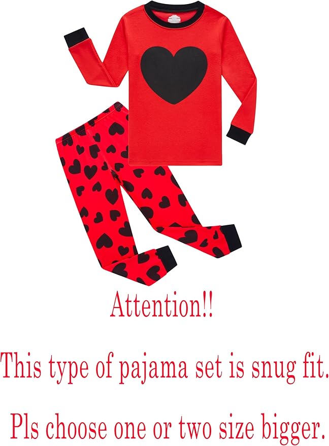 KikizYe Little Big Boys Girls Pajamas Set Kids PJs 100% Cotton Sleepwear