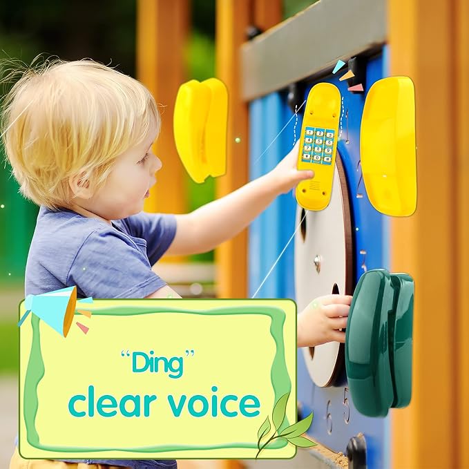 2 Pack Swingset Phone Toys Playground Swing Set Telephone Plastic Pretend Play Telephone with Numeric Key for Kids Outdoor Playground Treehouse Accessories (Yellow, Green)