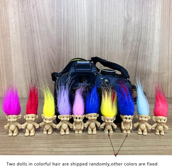 Yintlilocn 50PCS Mini Troll Dolls, PVC Vintage Troll Doll Mini Action Figures 1.2" Cake Toppers Chromatic Adorable Cute Little Guys Collection, School Project, Arts Crafts, Party Favors