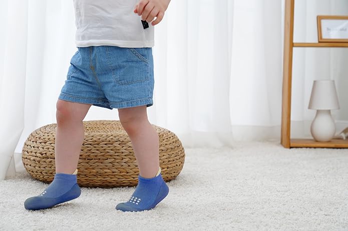 Hstyle Baby Sock Shoes Toddler Walking Shoes Infant Non-Slip Slippers Soft Rubber Sole Sneakers for Baby Boys Girls