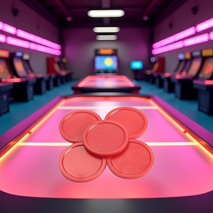 5Pcs Red Mini Air Hockey Table Pucks 50mm Puck Table New 2-inch Convenient and Attractive Air Hockey Arcade and Table Games