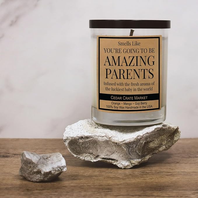 New Parents Gifts for Couples, Her, Him, Gender Reveal Gifts for Parents to Be, New Mom, Dad, Pregnancy, Unique Present for Expecting Mom, Dad, Mother's Day & Father's Day, 100% Soy Wax - Made in USA