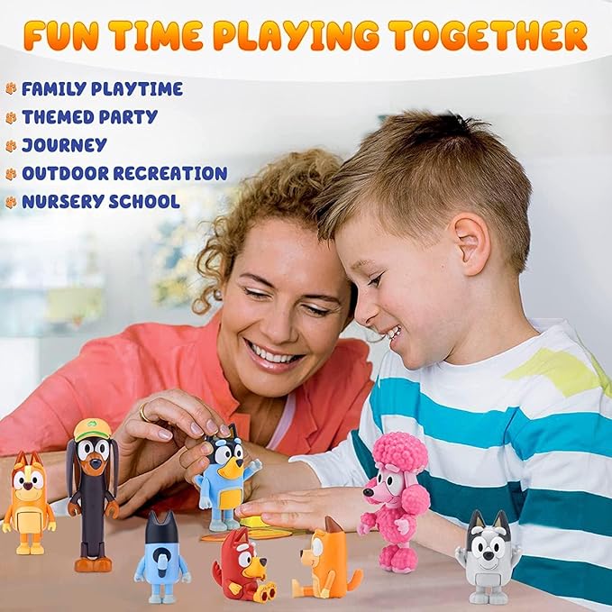 8 PCS Wolfs Figures Toys Playset, Wolves Action Figurines Family and Friends Set, Cake Toppers 2.5-3 Inch