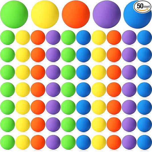 Sosation 50 Pack Lacrosse Ball Bulk 2.5 Inch Soft Rubber Motivational Stress Relief Massage Balls Myofascial Release Tools Muscle Knot Remover