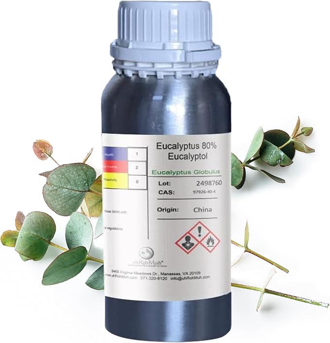 Eucalyptus Globulus 80/85 Essential Oil 100% Natural Premium Quality Home Essential Diffuser Oil for Aromatherapy,Skincare 16oz(Net Wt:0.5Kg/1.1lb)