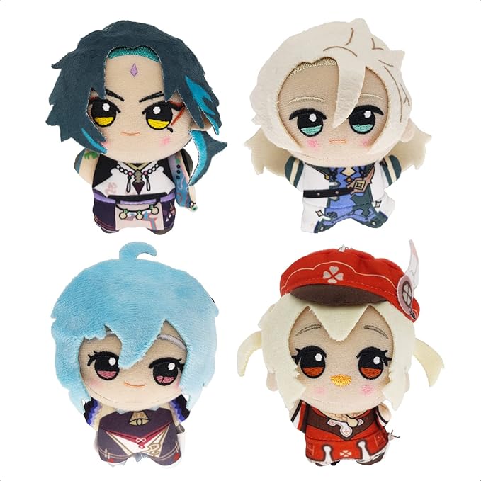 KOOLIYA Small Size Genshin Impact Figure Plush Doll - Albedo (4 inch), Keychain Anime Figure Soft Stuffed Gift for Game Fans (Albedo)