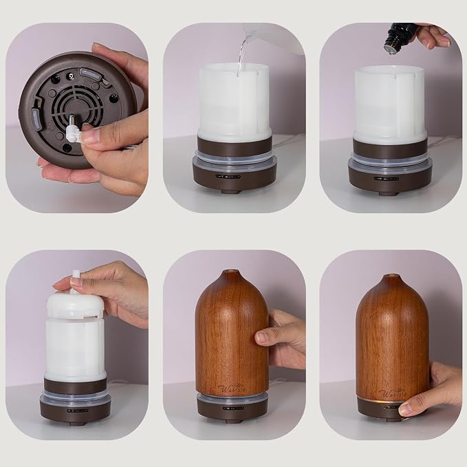 120ml Wood Essential Oil Diffuse - Oil Diffuser for a Pleasant Indoor Atmosphere -Aromatherapy Diffusers for Home or Office