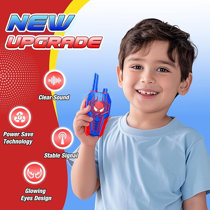 Cool Walkie Talkies for Boys Kids: Gifts Toys for 3 4 5 6 7 8 Year Old Boys Ages 5-7 Kids Walkie Talkies 2 Pack Outdoor Hiking Camping 2 Way Radio Toy Age 3-8 Year Old Boy Girl Birthday Gifts