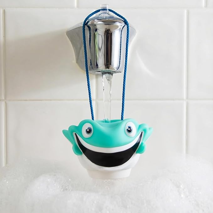Suddy Buddy® Bubble Maker for Bathtub | Fun Kid Bubble Bath Toys | Bath Bubbler for Boys & Girls Ages 3+ | Includes 1 Foam Dispenser, 1 Trading Card & 3 Super-Bubble Drops | Manny Manta Ray