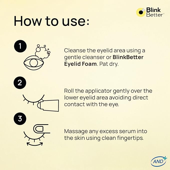 BlinkBetter CicaRoller+ Cooling Eye Roller Serum for Eyelids and Under Eyes – Refreshes, Revitalizes, Smooths & Hydrates Tired Eyes with 2.5% Caffeine, Peptides, Cica & Panthenol, 15 ml