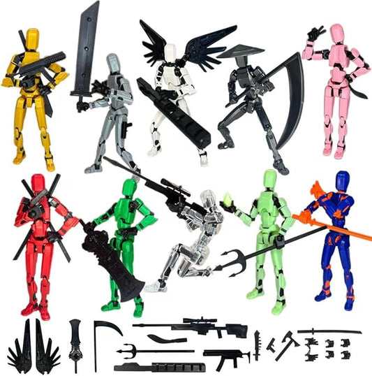 T13 Action Figure Set - (Assembled) 3D Printed Action Figure, Titan 13 Action Figure, Multi-Jointed Movable Dummy 13, Robot Action Figure, Birthday Gifts for Boys, Girls Desktop Decorations