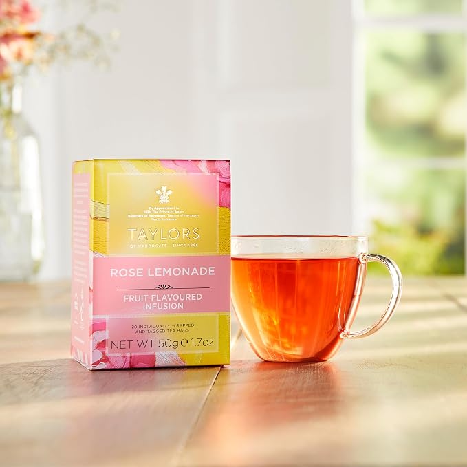 Taylors of Harrogate Herbal Tea Fruit Infusions Variety Pack – Mandarin Ginger, Rose Lemonade & Sweet Rhubarb – Caffeine-Free – 60 Tea Bags (Pack of 3)