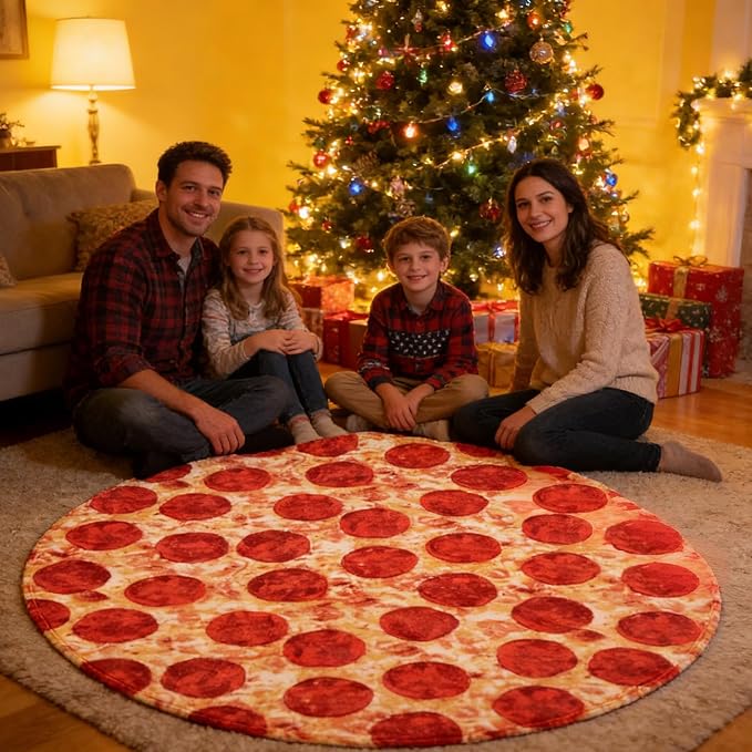 SeaRoomy Pizza Blanket, Realistic Food Funny Pizza Blanket, 60 in | White Elephant Gifts, Gag Gifts For Teen Boys & Girls, Novelty Christmas Birthday Presents, Double Sided, Soft Flannel