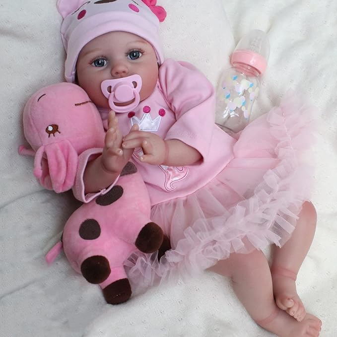 CHAREX Lifelike Reborn Baby Dolls - 22 Inch Realistic Newborn Baby Doll Soft Body Real Life Baby Dolls Girl with Accessories Gifts for Kids Age 3 + & Collection
