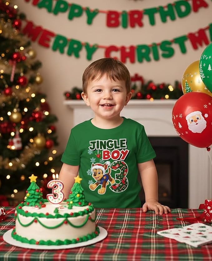 Paw Patrol Chase 3rd Birthday Boy Shirt - Toddler T-Shirt Gift Outfit for Party - Clothes for 3 Year Old Boys