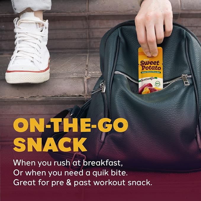 Kim’s Table Dried Sweet potato Korean Snacks (10 Packs) Glueten Free Pre Workout Healthy Foods, Korean Diet Foods/Natrural 100% Snacks for Golf, Travel and Wild Activity/Unsweetened 고구마 말랭이