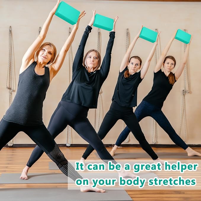 Honoson 20 Pcs Yoga Blocks Bulk 9''x6''x3'' High Density EVA Foam Blocks for Exercise Pilates Meditation, Lightweight Non-slip Surface, Improve Strength Balance Flexibility