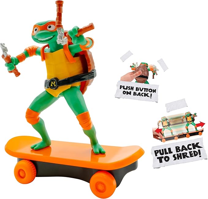 Teenage Mutant Ninja Turtles 5" Sewer Shredders Movie Edition Michelangelo Ages 3+ Shredding Action Figure