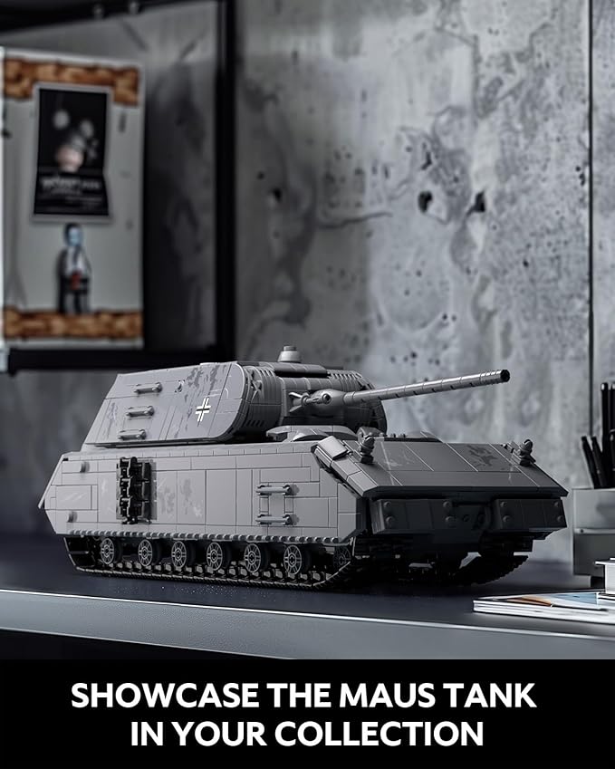 Nifeliz Maus Tank Building Model, WW2 Collectible Military Panzer VIII Tank for Adults, Army Model to Build and Display, Gift Ideal for Military Fans (NF10289)