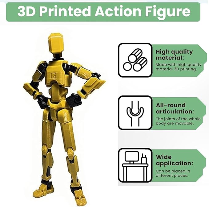 9PCS Assembly Completed T13 Action Figure 3D Printed Multi-Jointed Movable,Lucky 13 Action Figures,Multi-Articular Action Figures,Desktop Decorations,Creative Gifts (9 Colors)