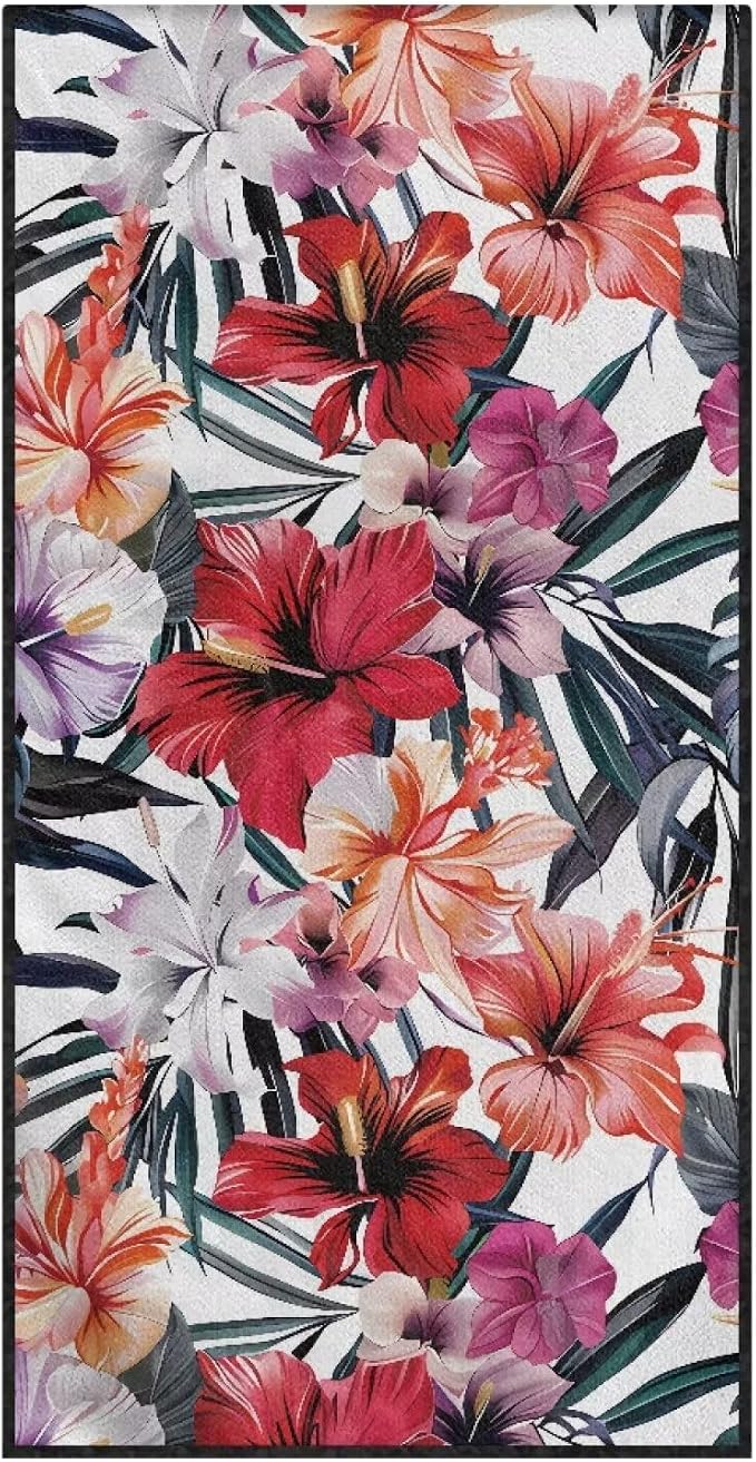 INSTANTARTS Hibiscus Car Seat Cover Protector Sweat Towel Multi-Functional Car Towel Car Seat Towel Cover