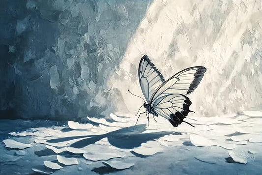 White Butterflies and Shadows of Light - 1000 Piece Adult Jigsaw Puzzle Animal Puzzle Gift for Men, Women and Seniors