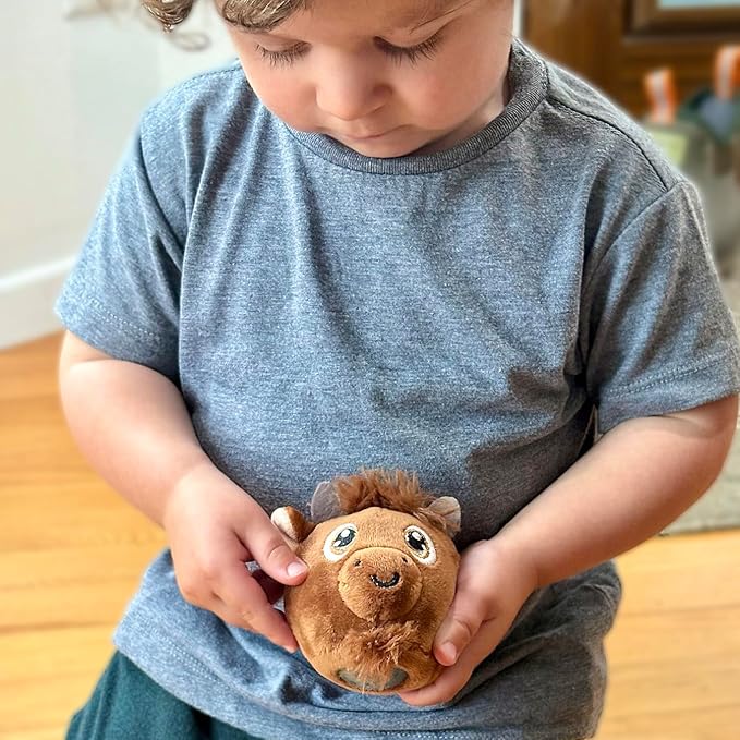 The Petting Zoo Bison Stuffed Animal Plushie, Gifts for Kids, Squishiez Wildlife Animal Squeeze Toy, Bison Plush Toy, 3 inches