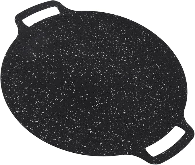 Acouto Korean Grill Pan Maifan Stone 32cm, NonStick BBQ Grill Plate for Outdoor Camping, Korean BBQ, Portable Cartridge Stove Use, High Temp (32cm)