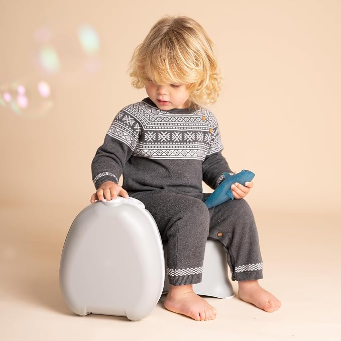 My Carry Potty - Grey Pastel Travel Potty, Award-Winning Portable Toddler Toilet Seat for Kids to Take Everywhere