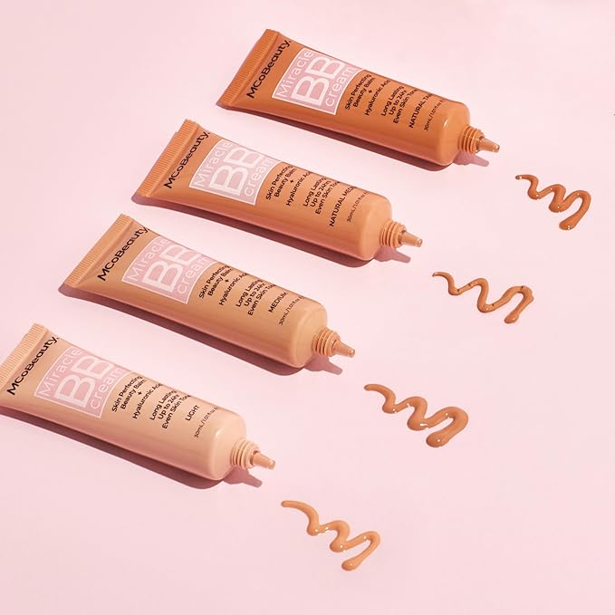 MCoBeauty - Miracle BB Cream - Primes and Tints - Everyday Skin Tone Balancing Face - Contains Hyaluronic Acid and Glycerin - Cream Light Shade