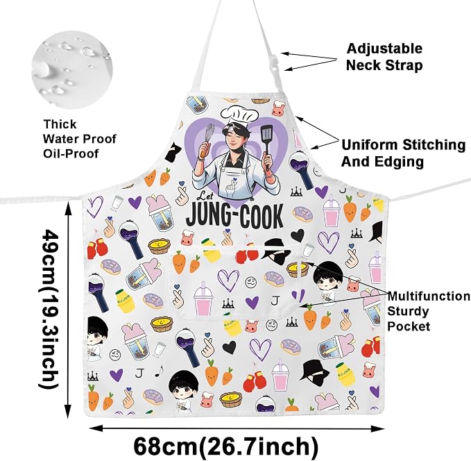 JNIAP Korean Group Kitchen Apron Korean Group Fans Gifts Korean Group Kitchen Gifts Korean Music Lover Gift