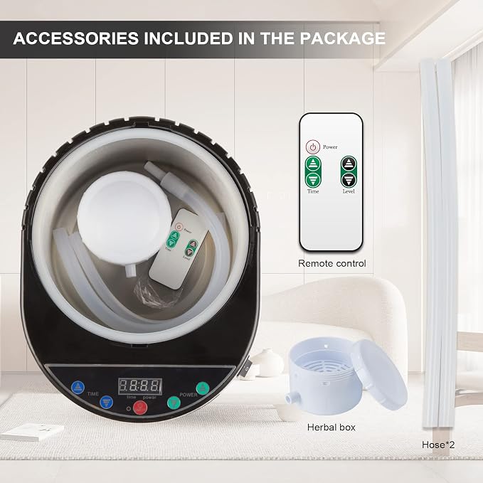 4L Large Capacity Home Sauna Steamer, Portable Steam Generator with Protection for Home Spa, Lightweight Stainless Steel Pot with Timer&Gear Display for Relaxation, with Remote Control