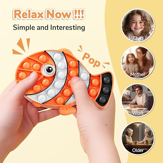 3 Pack Push Bubble Fidget Sensory Toys, Sensory Fidget Poppers Push Bubble Toy, Silicone Squeeze Autism Anxiety Stress Relief Popping Toys for Kids