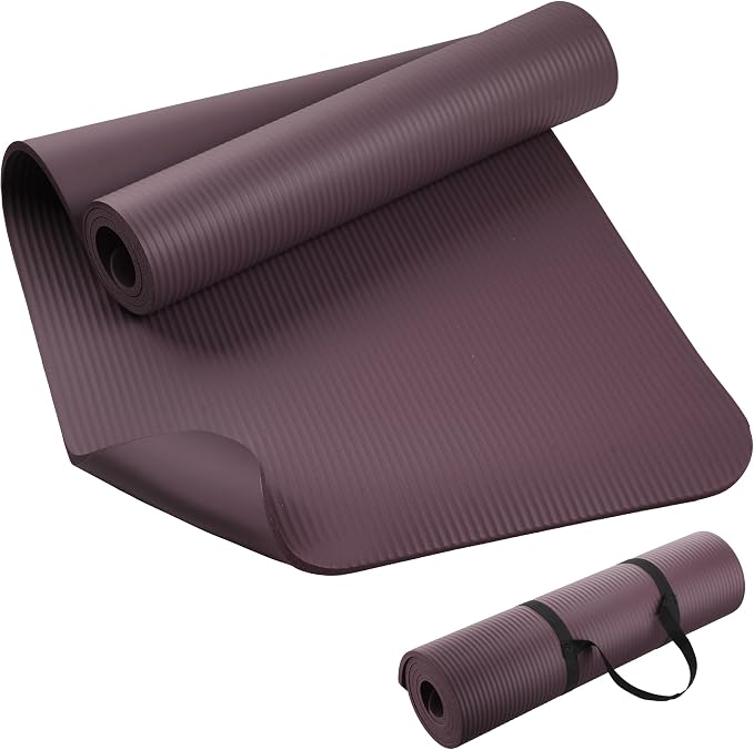 KEEP Extra Thick NBR Yoga Mat for Women & Men, 10mm Thick, 72”x24” Large Exercise Mat with Non-Slip Workout Mat for Yoga, Pilates, Stretching, Meditation – Wide & Cushioned Fitness Mat