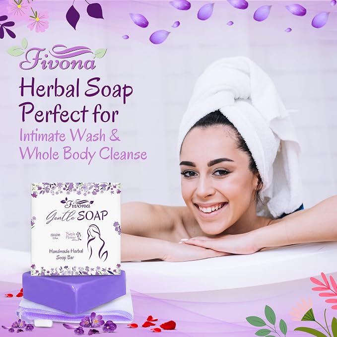 FIVONA Yoni Care Kit 6 in 1 - pH Balanced Natural Yoni Oil, Herbal Soap Bar for Feminine Wash, Detox V Steam Herbs Blue Moon, Foldable Sitz Bath Steam Pot, Hand Flusher and Drawstring Storage Bag