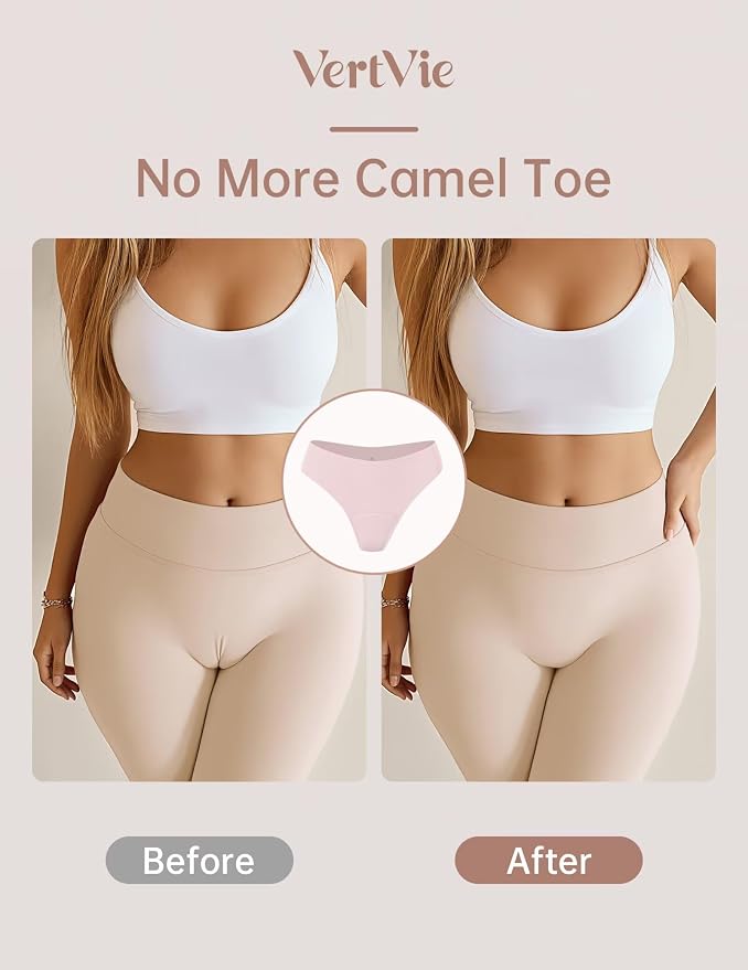 Vertvie Seamless Thongs for Women No Show Thong Panty Liners Invisible Workout Panties Sexy Breathable G-String Underwear