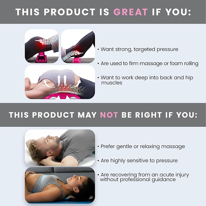 Thrival Wave - Fully Adjustable Psoas, Back and Hip Flexor Muscle Release Tool with Thrival App for Targeted Routines, Deep Tissue, Trigger Point Massage (Pink) – Made in USA