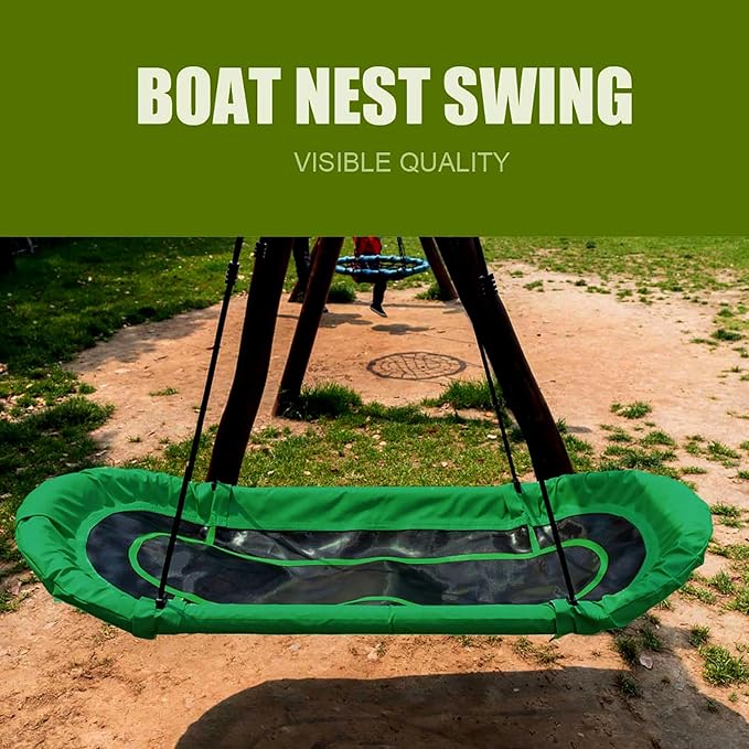 Platform Boat Swing 66 inch-Hanging Hammock Lounger Swing for Tree Backyard Porch Beach Park Playground Teens and Adult