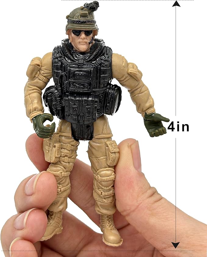 US Army Men and SWAT Team Toy Soldiers Action Figures with Military Weapons Accessories for Kids Boys Girls,12Pcs